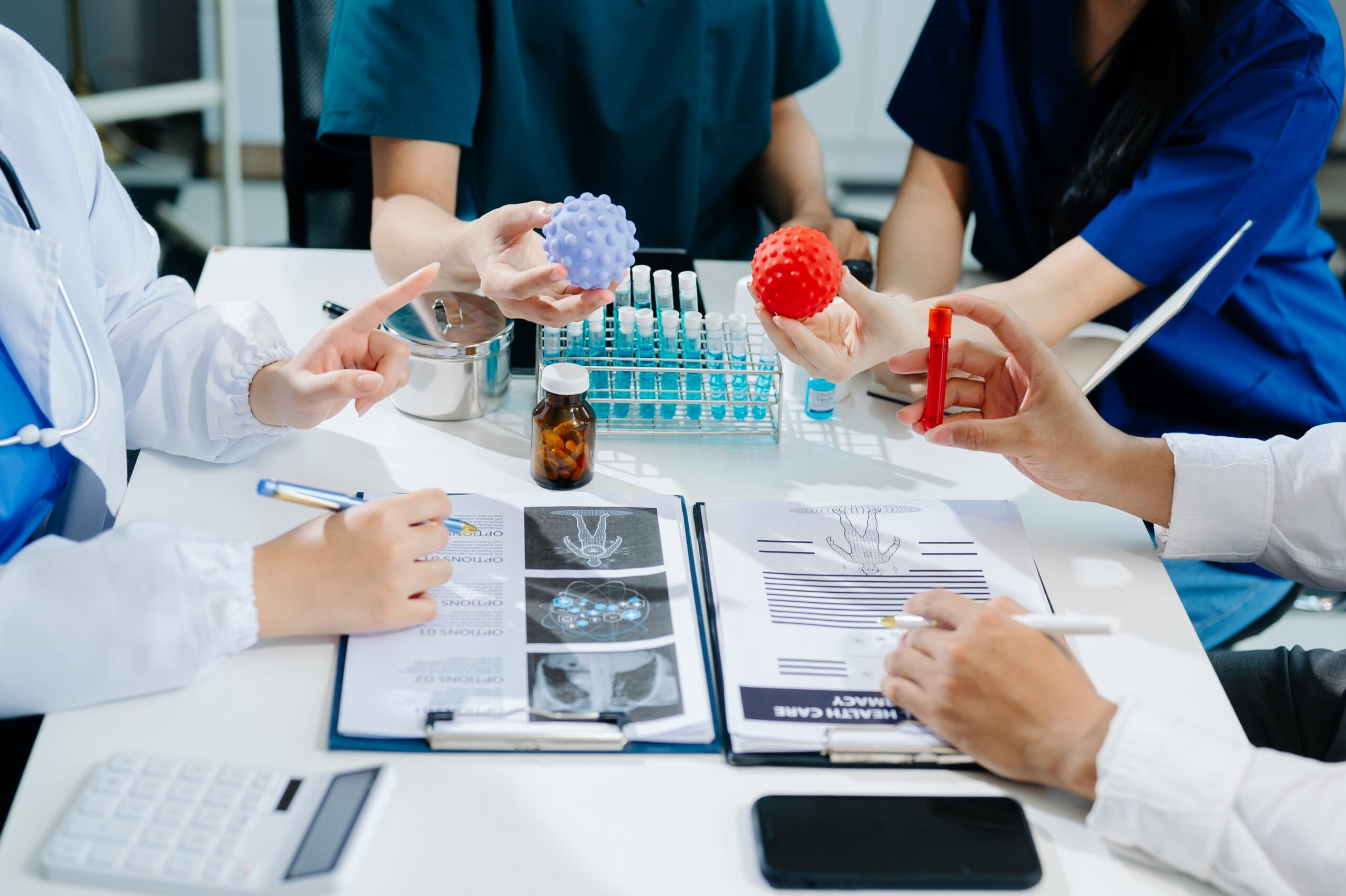 Orthopedic specialists in Houston discussing regenerative cartilage treatment at Dr. Burke Orthopedics